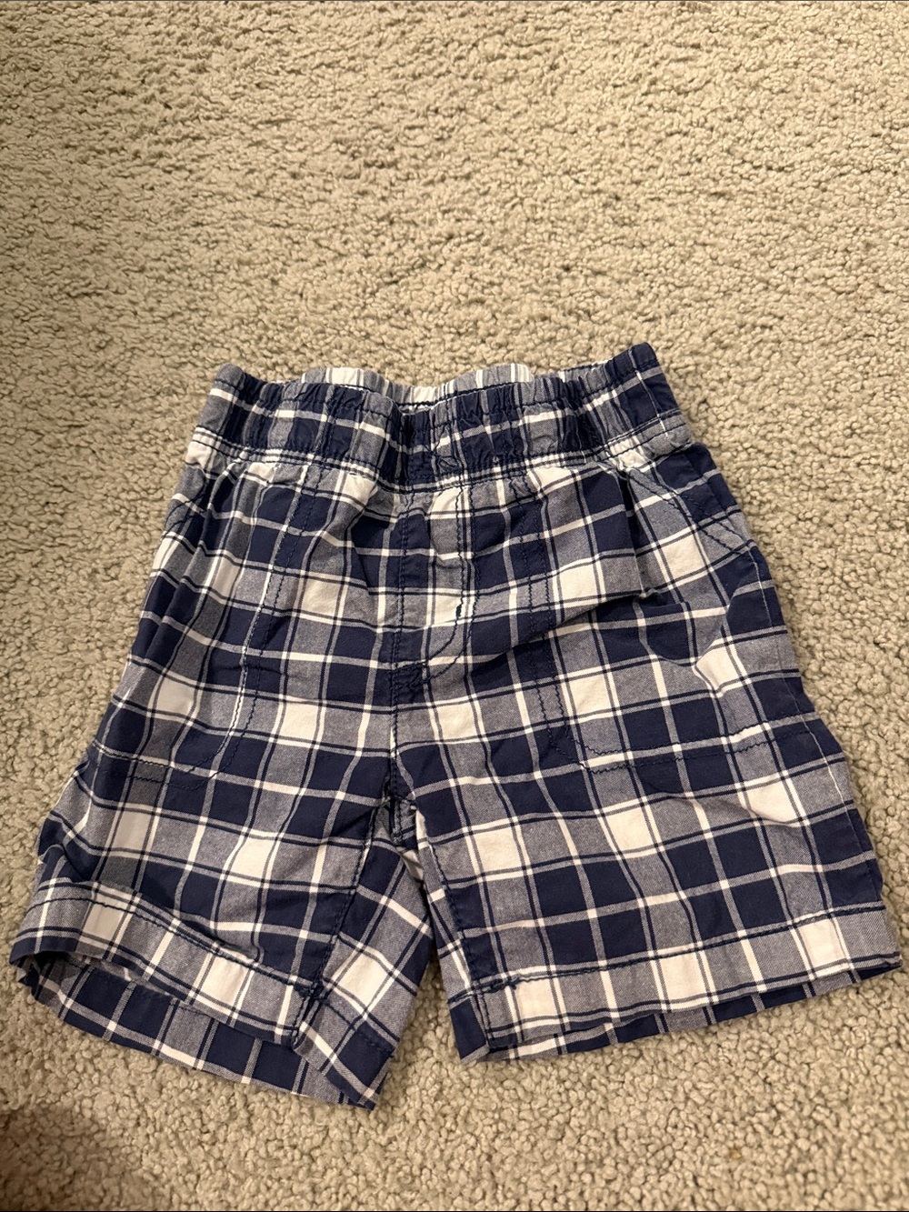 Carter's Navy and White Plaid Flat Front Boys Shorts